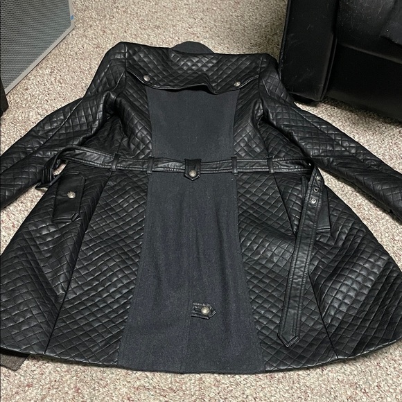 W118 Walter baker Quilted military look Black/grey Double-Breasted Women's Coat - Picture 10 of 10